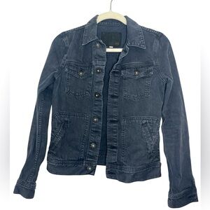 AG Adriano Goldschmied Fitted Black Denim  lJacket Size XS Western, Rocker, Punk